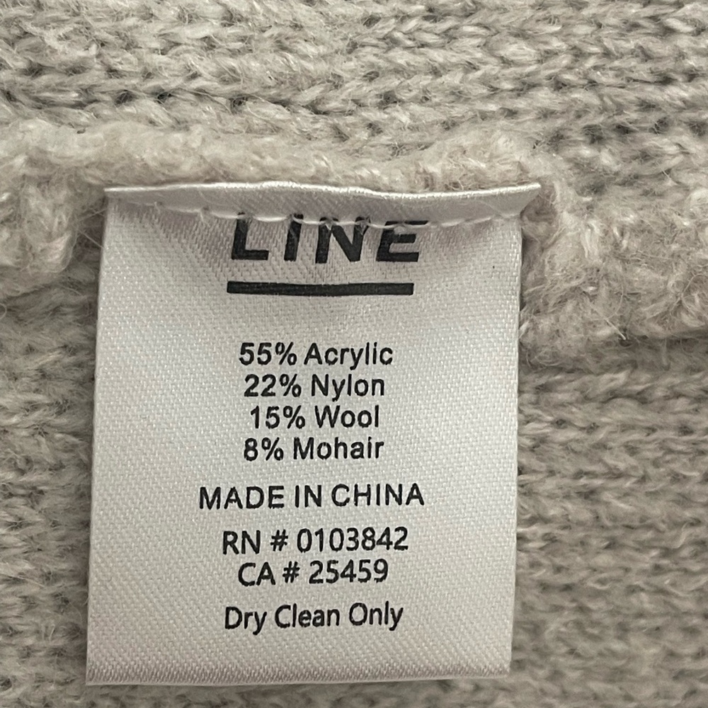 LINE the Label Small Ash Feather Vest Wool/Mohair Blend Cozy Cardigan duster - Picture 5 of 5
